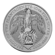 Pre-Owned 2020 UK Queen's Beasts The Falcon Of The Plantagenets 10oz Silver Coin - VAT Free
