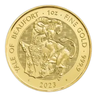 Pre-Owned 2023 UK Tudor Beasts 'Yale of Beaufort' 1oz Gold Coin
