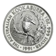 Pre-Owned 1991 Australian Kookaburra 1oz Silver Coin - VAT Free