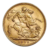 1909 Great Britain Gold Half Sovereign Edward VII