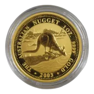 2003 1oz 9999 Gold Australian Nugget Kangaroo $100 Uncirculated Coin