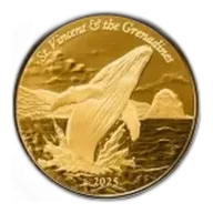 Gold Coin St. Vincent & the Grenadines: Humpback Whale 1 oz Gold 2025