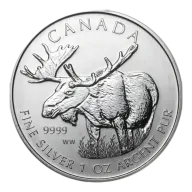 Pre-Owned 2012 Canadian Moose 1oz Silver Coin - VAT Free