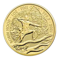 Pre-Owned 2021 UK Robin Hood 'Myths and Legends' 1oz Gold Coin