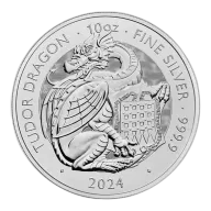 Pre-Owned 2024 UK Tudor Beasts Tudor Dragon 10oz Silver Coin - VAT Free