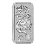 Lunar Dragon 1oz Silver Minted Bar in Pouch