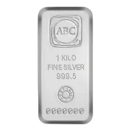 1 Kilogram ABC Cast Silver Bullion Bar (Pre-Owned in Good Condition)