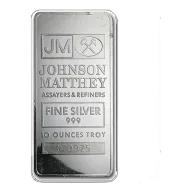 10 oz Johnson Matthey Silver Bullion Bar (Rare, No Longer in Production)