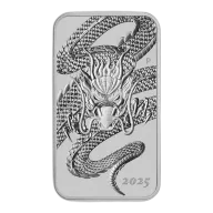 Pre-Owned 2025 Australian Dragon Rectangular 1oz Silver Coin - VAT Free