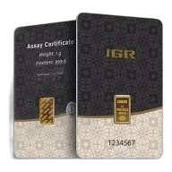 1 Gram Gold Bar - IGR Metals (In Assay Card)