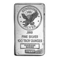 100oz Sunshine Mint Silver BAR