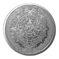 1 oz Aztec Calendar Silver Round