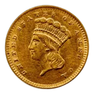 $1 Gold Indian Type 3 - AU