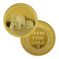 1/2 Gram .9999 Fine Gold Round - North American Brown Bear (Sealed in Capsule)