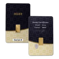 1/2 Gram .9999 Fine Gold Bar - IGR - Sealed in Card