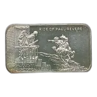 1973 Ride Of Paul Revere 1 oz Silver Bar VINTAGE USCC