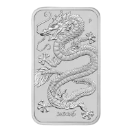 2026 1oz Perth Mint Silver Dragon Rectangular Coin
