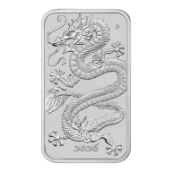 1oz Silver Bar - Perth Mint Rectangular Dragon 2026