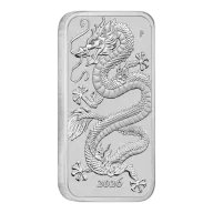 2026 Perth Mint Rectangular Dragon Silver Coin - 1oz