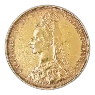 1889 Melbourne Mint Gold Sovereign - Queen Victoria Jubilee Head