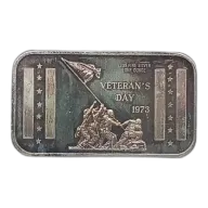 1973 Veteran's Day 1 oz Silver Bar VINTAGE