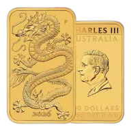 1oz 9999 Gold Dragon Rectangular Coin 2026 - Perth Mint