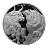 Pre-Owned 2021 Tokelau Bull and Bear 1oz Silver Coin - VAT Free