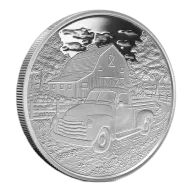 1 oz Vintage Truck Pumpkin Patch Silver Round (New)