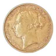1873 Great Britain Queen Victoria Young Head Gold Sovereign - St George Reverse