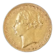 1884-M Queen Victoria Young Head Gold Sovereign