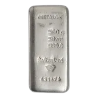 500 gram Metalor Swiss Silver Bullion Bar (Pre-Owned in Good Condition)