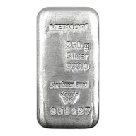 250 Gram Metalor Silver Bullion Bar