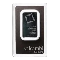 50 Gram Platinum Bar - Valcambi (In Assay Card)
