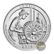 2019 5 oz ATB Lowell National Historical Park Silver Coin