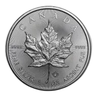 1 Oz Canadian Maple Leaf .9999% Fine Silver Coin BU 2017