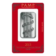 2013 1 oz PAMP Silver Bar - Year of the Snake Lunar Series II