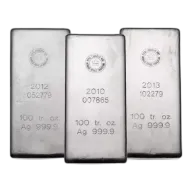 Royal Canadian Mint (RCM) 100 oz Silver Bar - Old Design