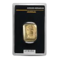 50 Gram Argor Heraeus Cast Gold Bar (New w/ Assay)