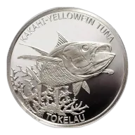 Tokelau 2014 Kakahi-Yellowfin Tuna 1oz Silver Bullion Coin in Capsule (1oz)