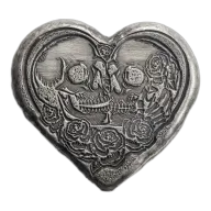 1 oz MK Barz Undying Love Heart Shaped Silver Bar (New)