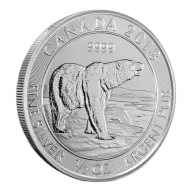 2018 1/2 oz Canadian Polar Bear Silver Coin
