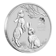 Perth Mint 2023 Lunar Rabbit 1oz Silver Bullion Coin in Capsule (1oz)