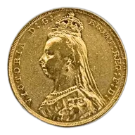 1889-M Melbourne Mint Gold Sovereign - Queen Victoria Jubilee Head