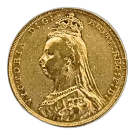 1892-M Melbourne Mint Gold Sovereign - Queen Victoria Jubilee Head