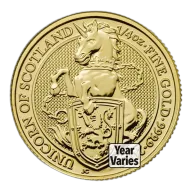 1/4 oz Great Britain Queen's Beast Gold Coin (Year/Design Varies)