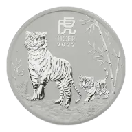 Pre-Owned 2022 Australian Lunar Tiger 2oz Silver Coin - VAT Free
