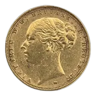 1886-M Melbourne Mint Gold Sovereign - Queen Victoria Young Head