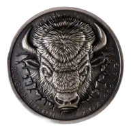 Silver Coin Rogue Bison 2 oz Silver 2026 Ultra High Relief Antiqued