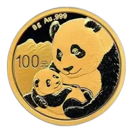 8 Gram China Gold Panda - BU (Random Year, Sealed Packaging)