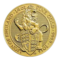2016 U.K. 25 Pound 1/4 oz Gold Queen's Beast The Lion BU